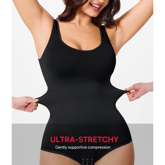 🆕Women Black Spandex Waist Trainer Bodysuit Tummy Control Full Body Shapewear - Picture 2 of 7